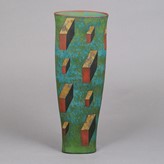 A blue green stoneware 'Cresendo Cup' made by Elizabeth Fritsch in circa 1992 sold at auction by Maak Contemporary Ceramics