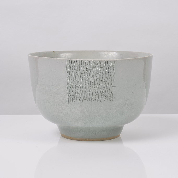 A pale blue green stoneware bowl made by Rupert Spira in circa 2009