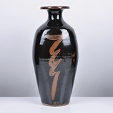 A tenmoku stoneware bottle vase made by David Leach sold at auction by Maak Contemporary Ceramics
