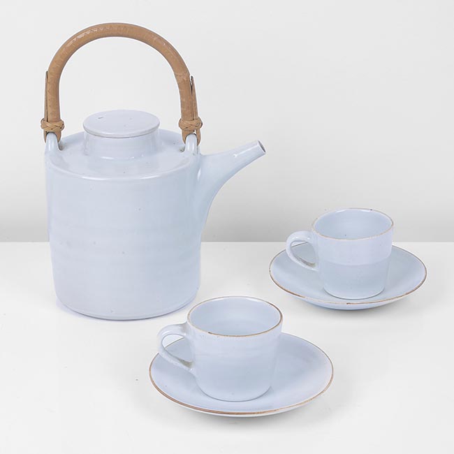 A porcelain coffee set made by Joanna Constantinidis in circa 1972 sold at auction by Maak Contemporary Ceramics
