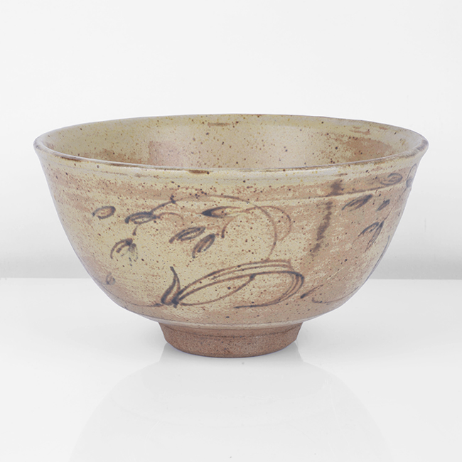 A cream and brown stoneware bowl made by Henry Hammond sold at auction by Maak Contemporary Ceramics