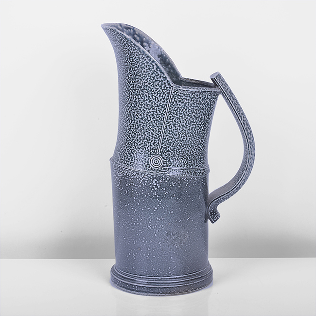 A blue saltglaze stoneware jug made by Walter Keeler in circa 2003 sold at auction by Maak Contemporary Ceramics