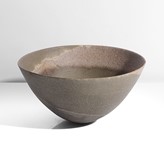 An olive green stoneware bowl made by Jennifer Lee in 2002 sold at auction by Maak Contemporary Ceramics