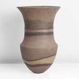 A banded stoneware vessel made by Jennifer Lee in 1983 sold at auction by Maak Contemporary Ceramics
