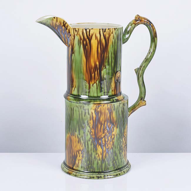 A green and yellow earthenware jug made by Walter Keeler in 1998 sold at auction by Maak Contemporary Ceramics