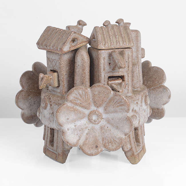 A stoneware Ring Form with Landscape made by Ian Godfrey in circa 1975 sold at auction by Maak Contemporary Ceramics
