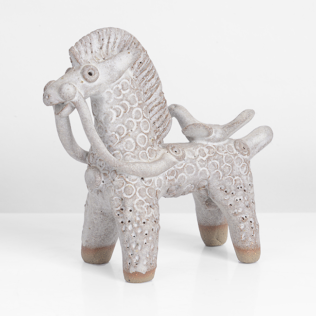 A stoneware horse made by Ian Godfrey in circa 1973 sold at auction by Maak Contemporary Ceramics