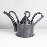 A dark grey-blue saltglaze stoneware teapot made by Walter Keeler in circa 2001 sold at auction by Maak Contemporary Ceramics