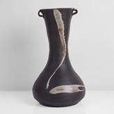A black stoneware vessel made by Janet Leach in circa 1965 sold at auction by Maak Contemporary Ceramics
