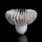 A white stoneware 'Flange Bowl' made by Ursula Morley-Price in circa 2007 sold at auction by Maak Contemporary Ceramics