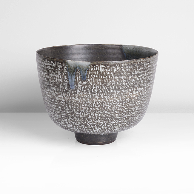 A black and white stoneware bowl made by Rupert Spira in 2003 sold at auction by Maak Contemporary Ceramics