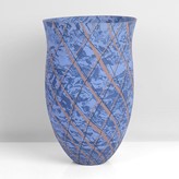 A blue earthenware vessel made by Felicity Aylieff in circa 1985 sold at auction by Maak Contemporary Ceramics