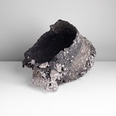 A black and white stoneware open form made by Aneta Regal in 2012 sold at auction by Maak Contemporary Ceramics