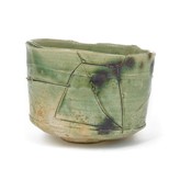 A green stoneware tea bowl made by Koie Ryoji in 2002 sold at auction by Maak Contemporary Ceramics
