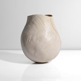 A pacific mandrone wood vessel 'White Basket 8' made by Christian Burchard in 2006