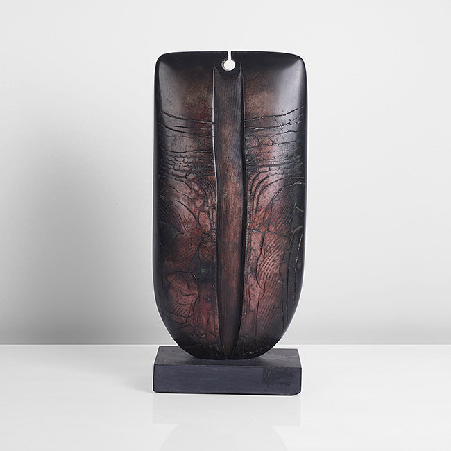 A raku large bow form made by Peter Hayes in 2010 sold at auction by Maak Contemporary Ceramics