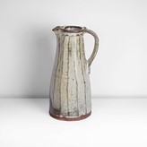A green ash, cream and iron stoneware jug made by Jim Malone sold at auction by Maak Contemporary Ceramics
