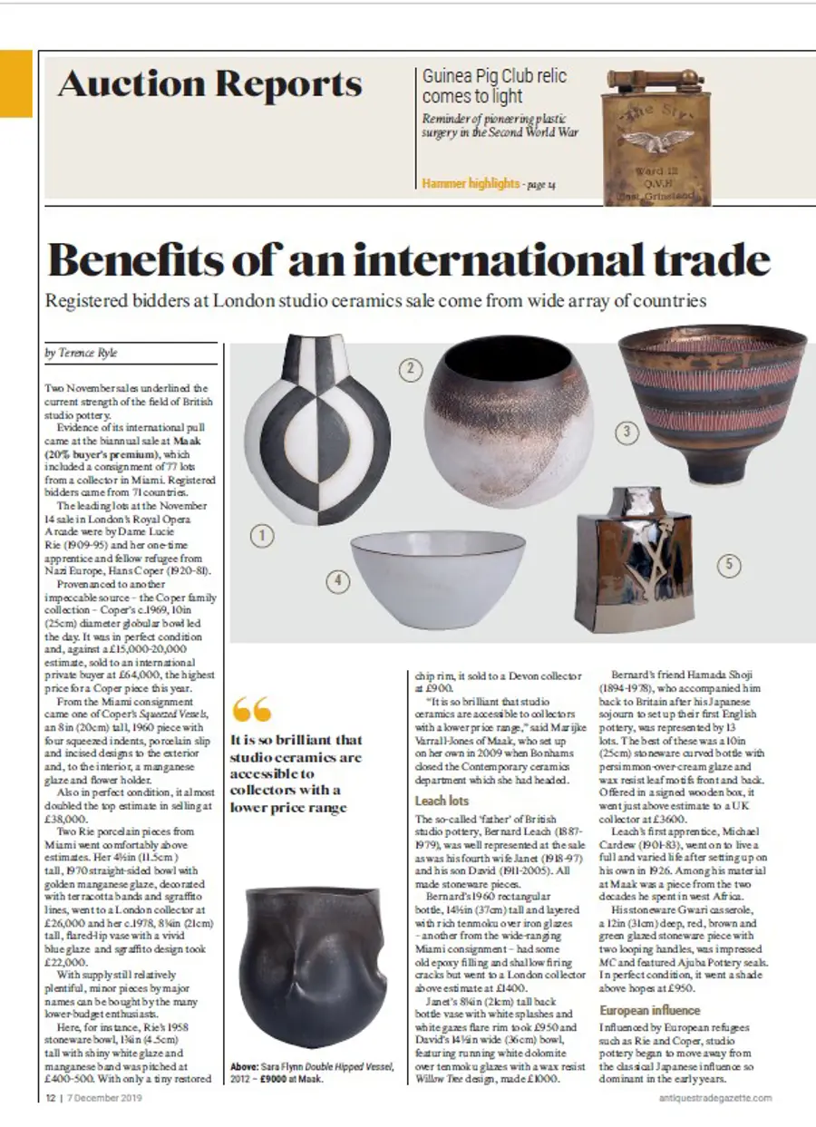 Maak and the benefits of an international track record in ceramics auctions