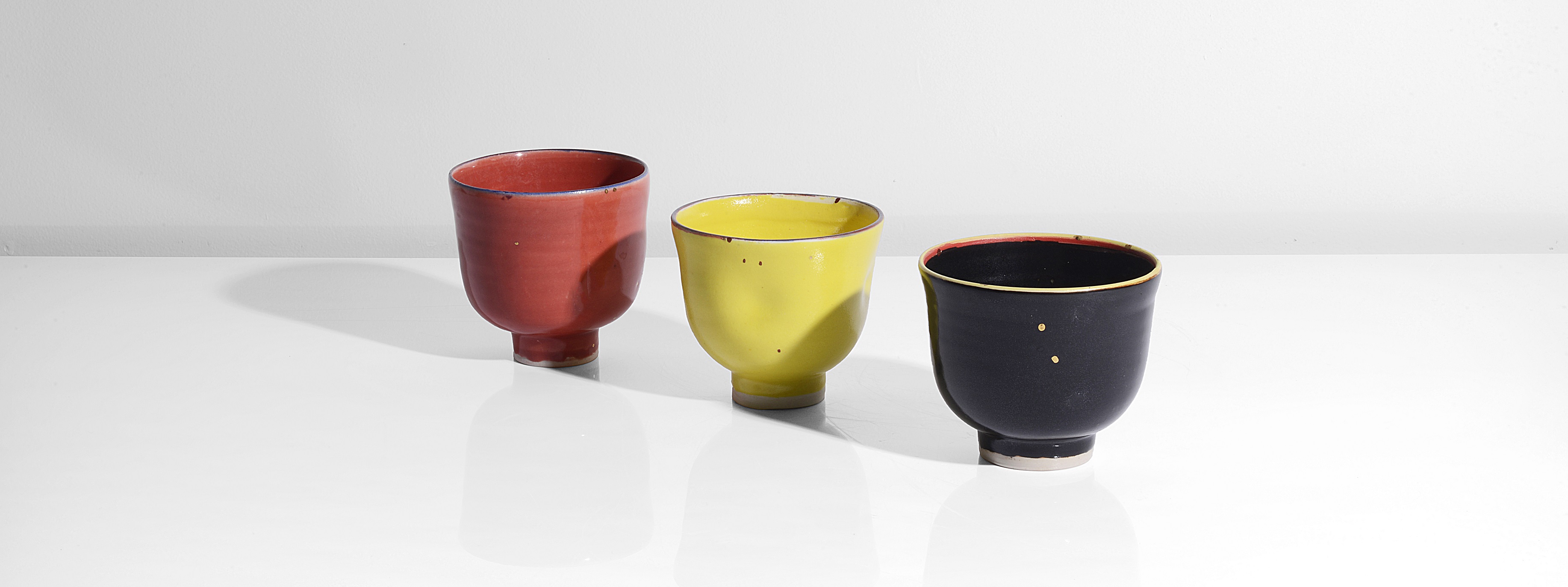 Three porcelain teabowls made by Emmanuel Cooper sold at auction by Maak Contemporary Ceramics