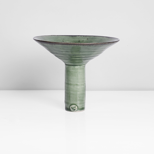 A green porcelain 'stem bowl' made by Emmanuel Cooper in circa 1990 sold at auction by Maak Contemporary Ceramics