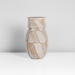 A cream stoneware vase made by Elizabeth Fritsch in 1975 sold at auction by Maak Contemporary Ceramics