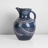 A blue saltglaze stoneware jug made by Michael Casson in circa 1985 sold at auction by Maak Contemporary Ceramics