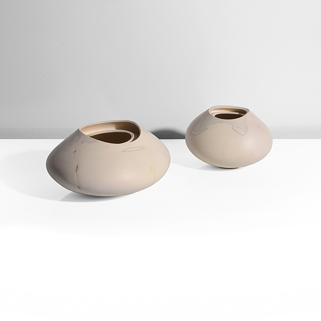 Two holly 'inner rimmed vessels' made by Liam Flynn