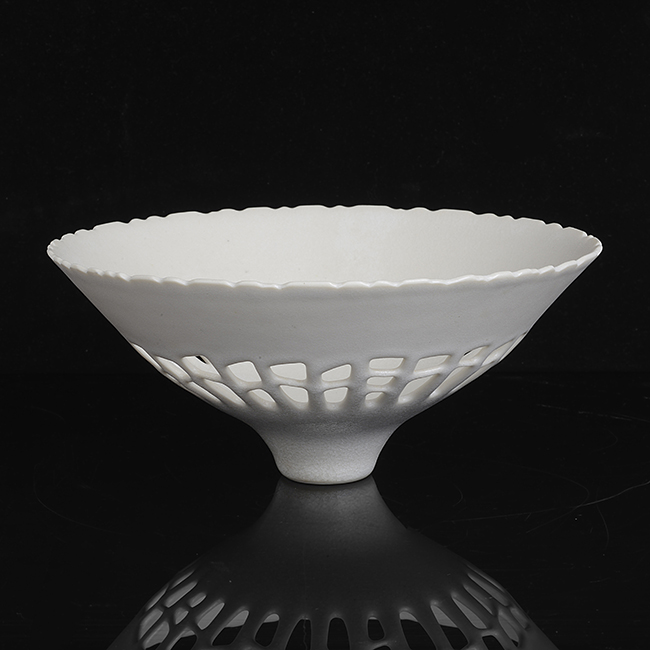 A porcelain bowl made by Peter Lane in 1982 sold at auction by Maak Contemporary Ceramics