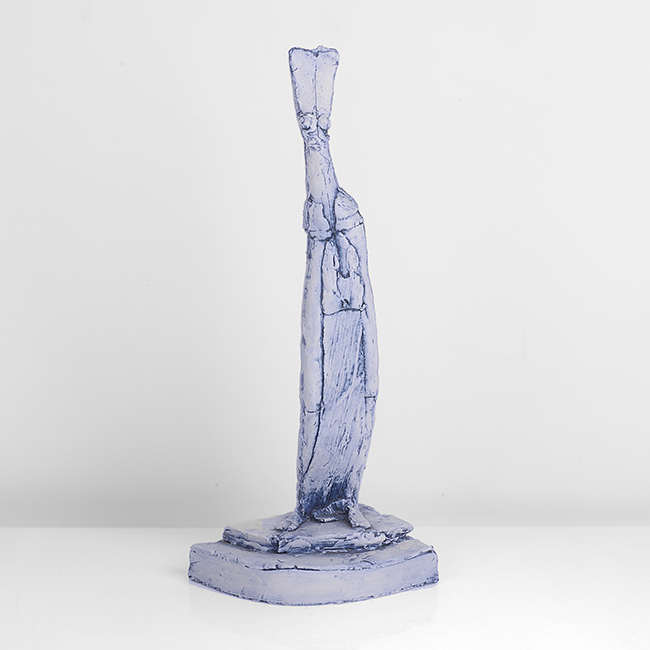 A porcelain standing female figure sculpture made by Mo Jupp in circa 2008 sold at auction by Maak Contemporary Ceramics