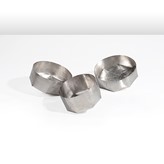 Three silver stacking 'Tumbling' bowls made by Maike Dahl in 2005