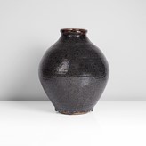 A black stoneware vase made by Heber Matthews in circa 1950 sold at auction by Maak Contemporary Ceramics