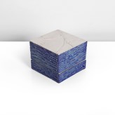 A porcelain lidded box made by Kondo Takahiro in circa 2005