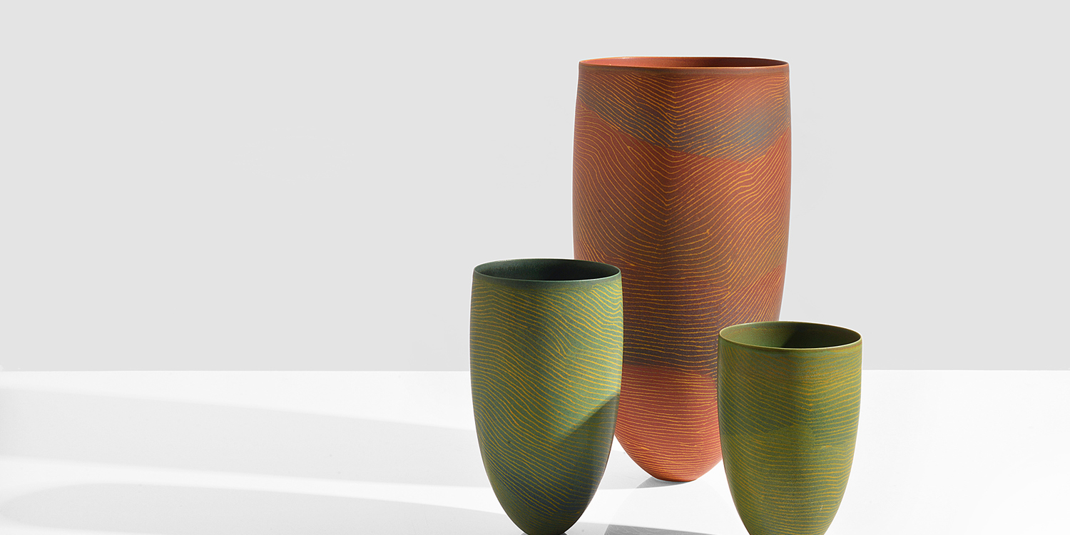 Maak | Pippin Drysdale, Three 'Tanami Traces' Vessels