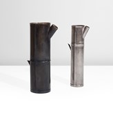 Two silver and oxidised silver bamboo watercans made by Chien-Wei Chang in 2007