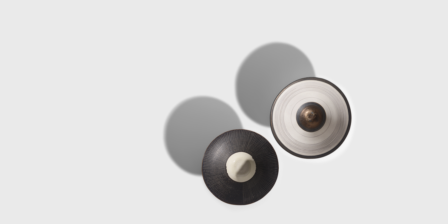Maak | Lucie Rie (Austrian/British, 1902-1995) Flared Sgraffito Bowl, circa 1974 and Flared Inlay Bowl, circa 1962