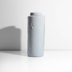 A pale blue celadon porcelain large lidded jar made by Edmund de Waal in circa 1996 sold at auction by Maak Contemporary Ceramics