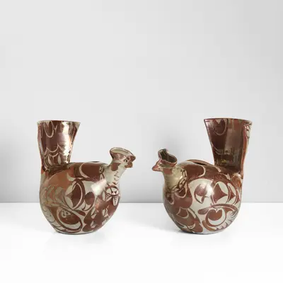 Alan Caiger-Smith, Pair of Bird Vessels, 1982