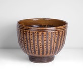 A stoneware slipware 'rose bowl' made by Michael Cardew in circa 1975 sold at auction by Maak Contemporary Ceramics