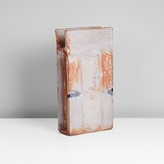 A brown and white stoneware vessel made by Robin Welch sold at auction by Maak Contemporary Ceramics