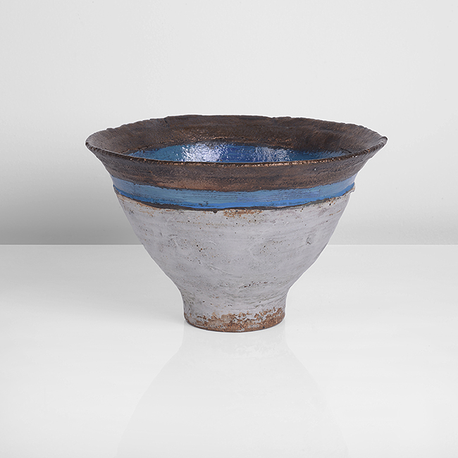 A blue stoneware bowl made by Robin Welch sold at auction by Maak Contemporary Ceramics